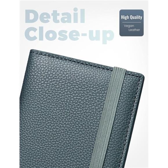 Vegan Leather Checkbook Cover with Pen Holder Divider for Duplicate Checks - Picture 6 of 7